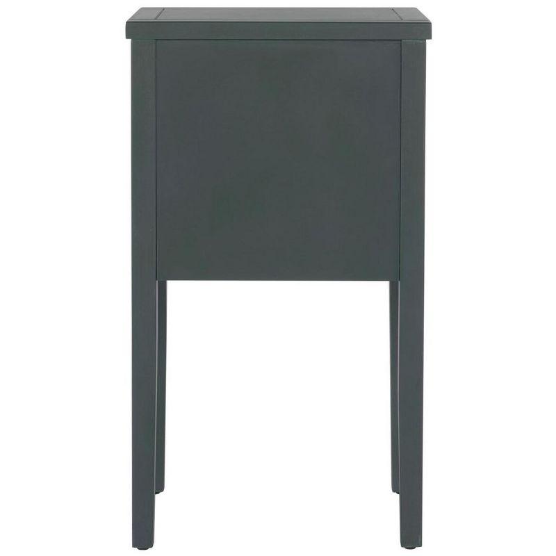 Transitional Blue-Gray Wood and Metal Accent Table with Storage