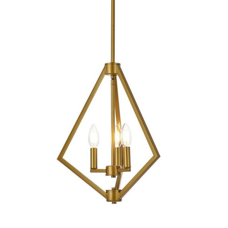 Elegant Lighting Irina 3 lights pendant in brass