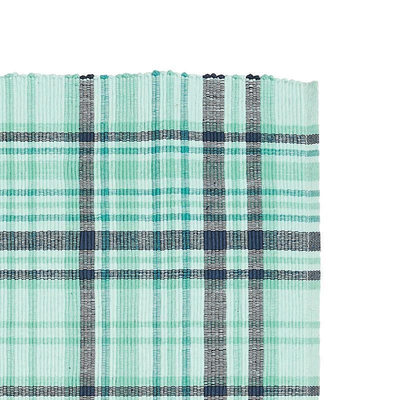 McKinley Plaid Aqua and Navy Cotton Thanksgiving Placemats Set of 6