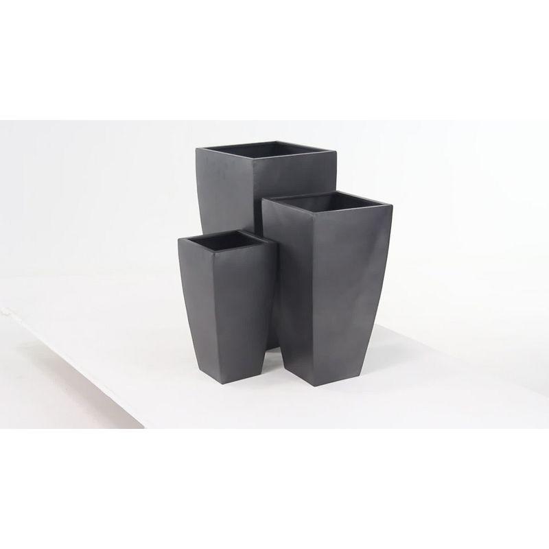 Set of 3 Modern Rectangular Metal Planters Black - Olivia & May: Iron Construction, Indoor/Outdoor Use, No Drainage Holes