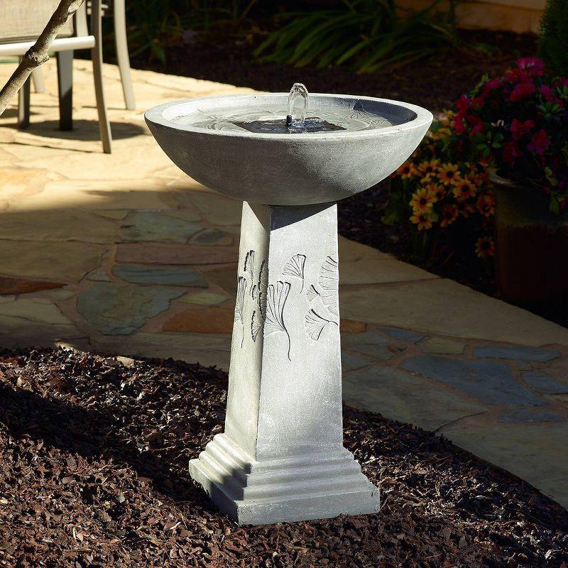 Smart Solar 27"  Ginko IntelliSOLAR Bird Bath with Remote Gray