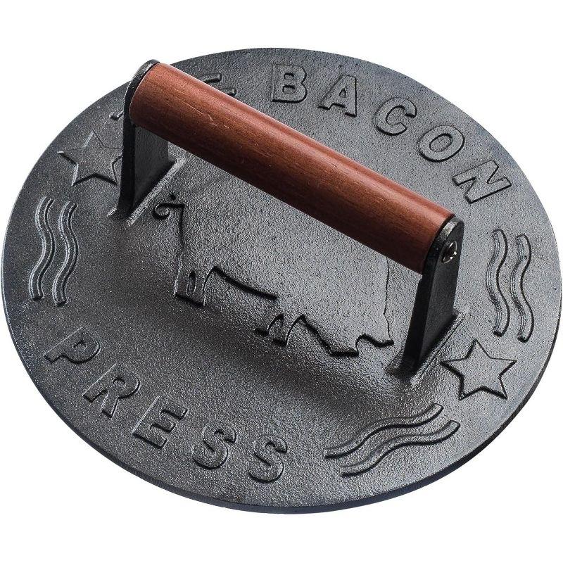 Bellemain 8.5-Inch Cast Iron Bacon Press – Heavy-Duty Grill Press for Perfect Bacon, Steak & More