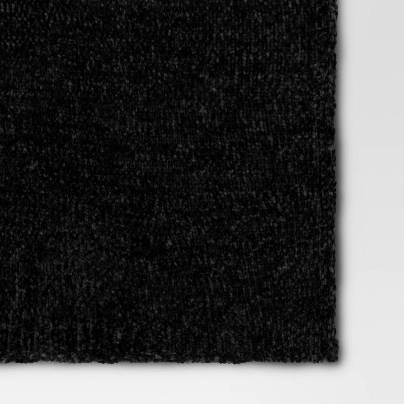 Shiny Chenille Throw Blanket Black - Threshold™: Sensory Friendly, Machine Washable, 50x60" Polyester
