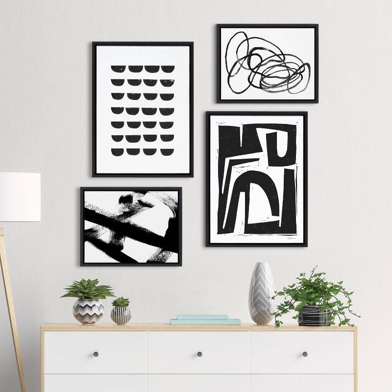 18" x 24" Sylvie Abstract Canvas Art Set by Kate & Laurel: Vertical Digital Prints, Plastic Frame