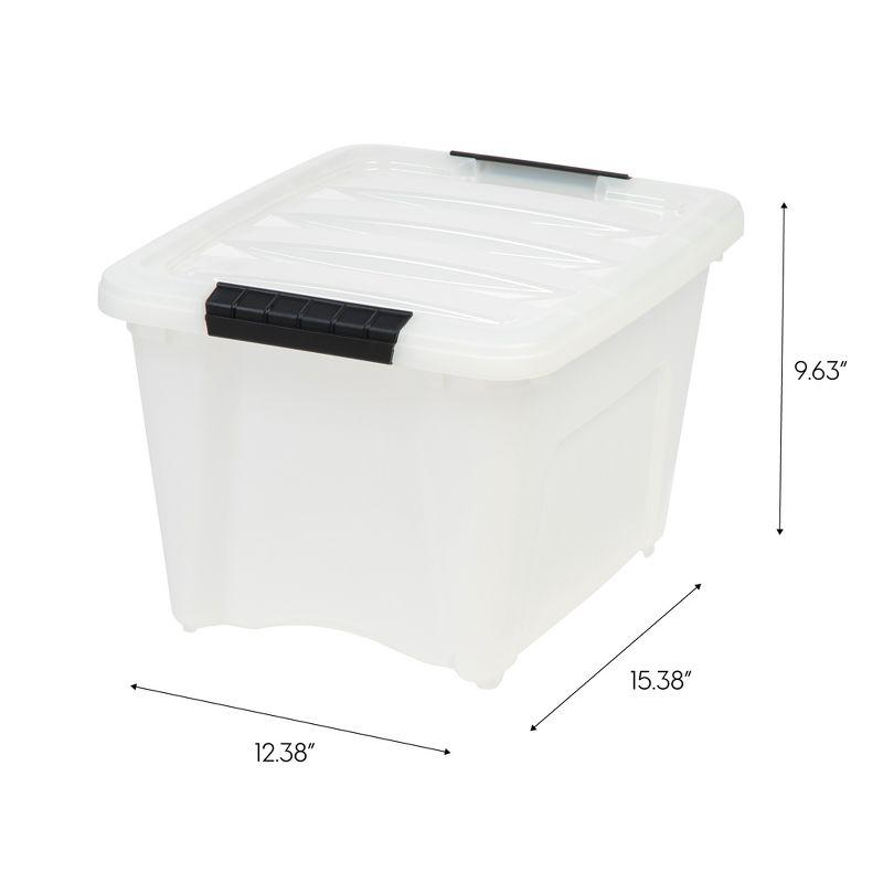 32 Qt./8 Gal. Plastic Storage Boxes with Latching Lids in Black