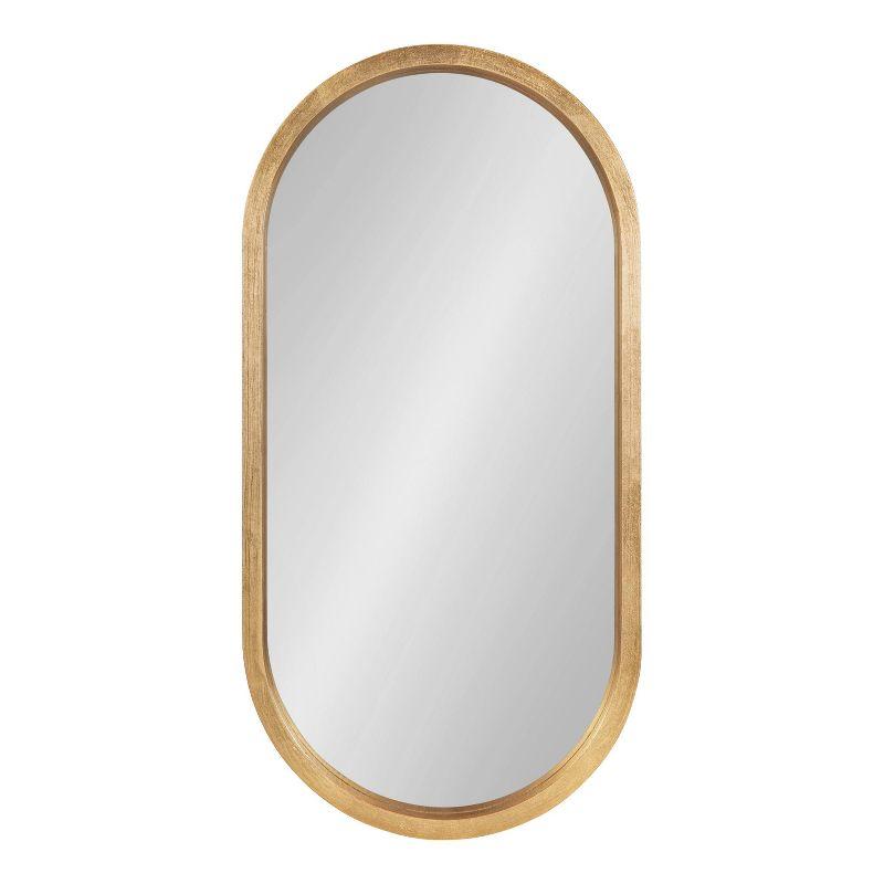 12" x 24" Travis Oval Wall Mirror Gold - Kate & Laurel All Things Decor: Modern MDF Frame, No Assembly Required