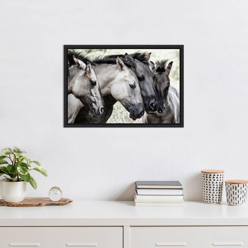 Amanti Art Four Konik Horses by Jaap van den Canvas Wall Art Print Framed 23-in. x 16-in.