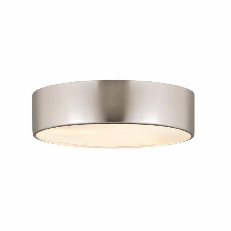 Harley 20" Brushed Nickel Steel Drum Flush Mount Ceiling Light