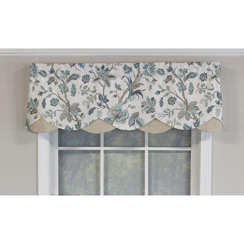 RLF Home Gianna Petticoat 3" Rod Pocket Contrast Bottom Fabric Valance, 50" x 15"