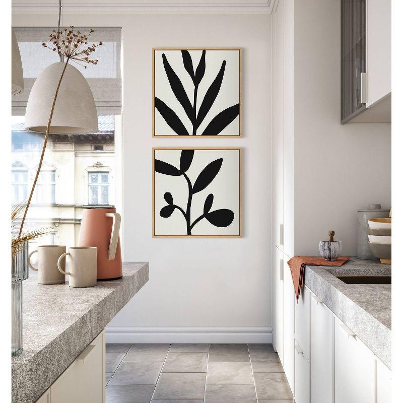 Sylvie Modern Botanical Neutral Abstract II Framed Wall Canvas Natural - Kate & Laurel All Things Decor