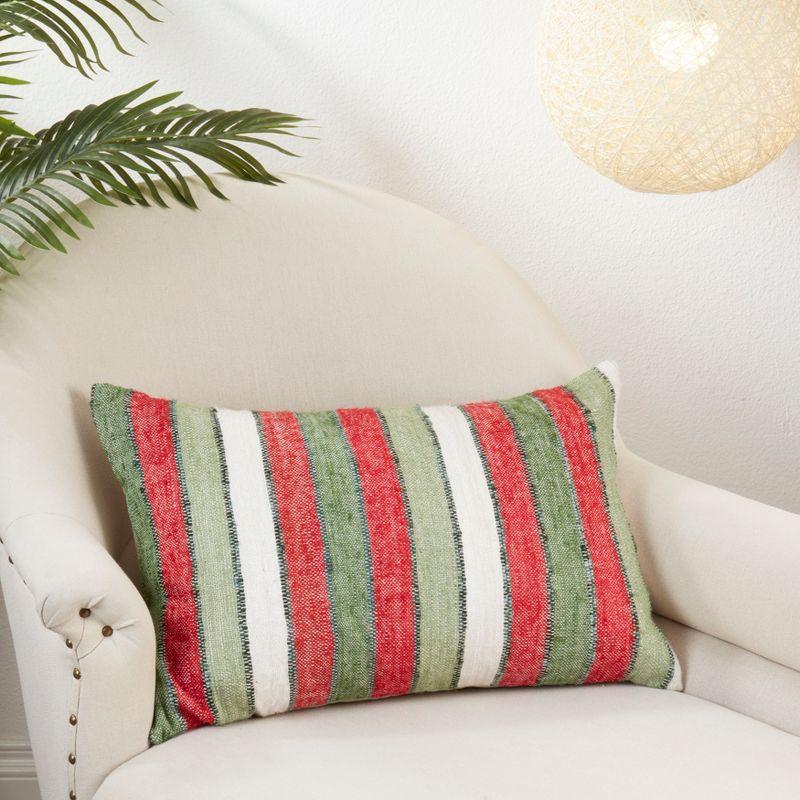 Saro Lifestyle Saro Lifestyle Striped Design Cotton Throw Pillow Cover