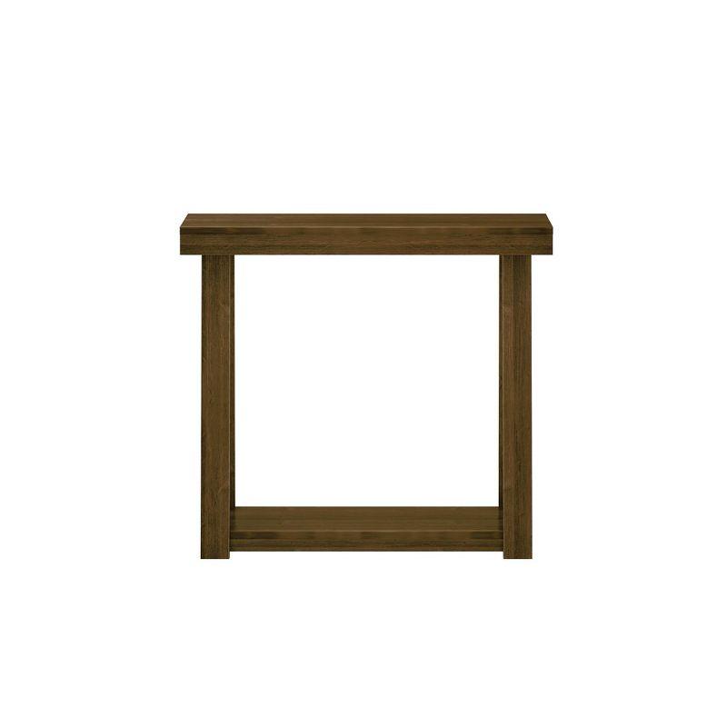 Plank+Beam 36” Solid Wood Console Table with Storage, Classic Farmhouse Style Sofa Table with Shelf, Narrow Entryway Table for Hallway, Walnut