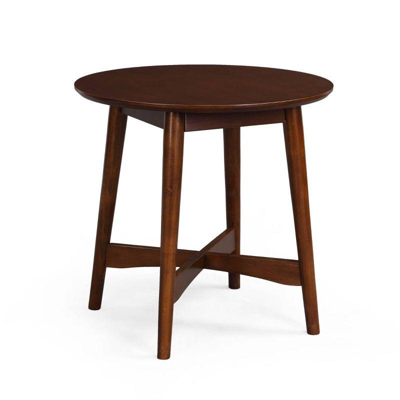 Walnut Round Mid-Century Modern Wood End Table