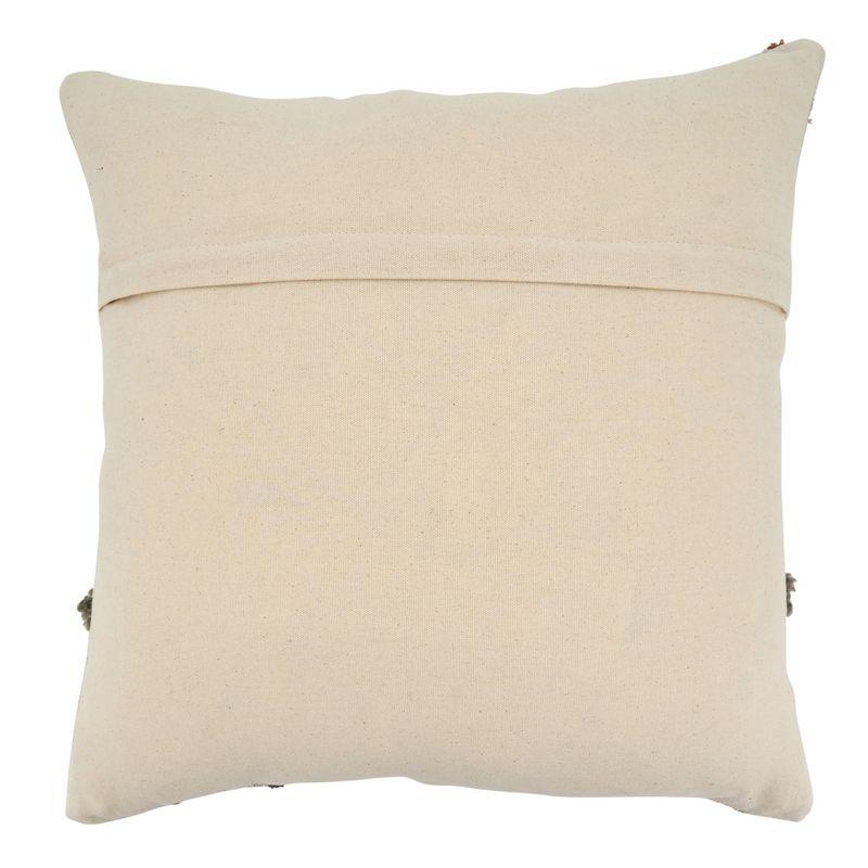 27" Square Embroidered Cotton Throw Pillow