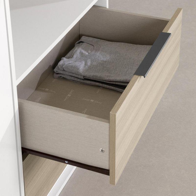 Hourra 2-Drawer Dresser with Door, Soft Elm and White