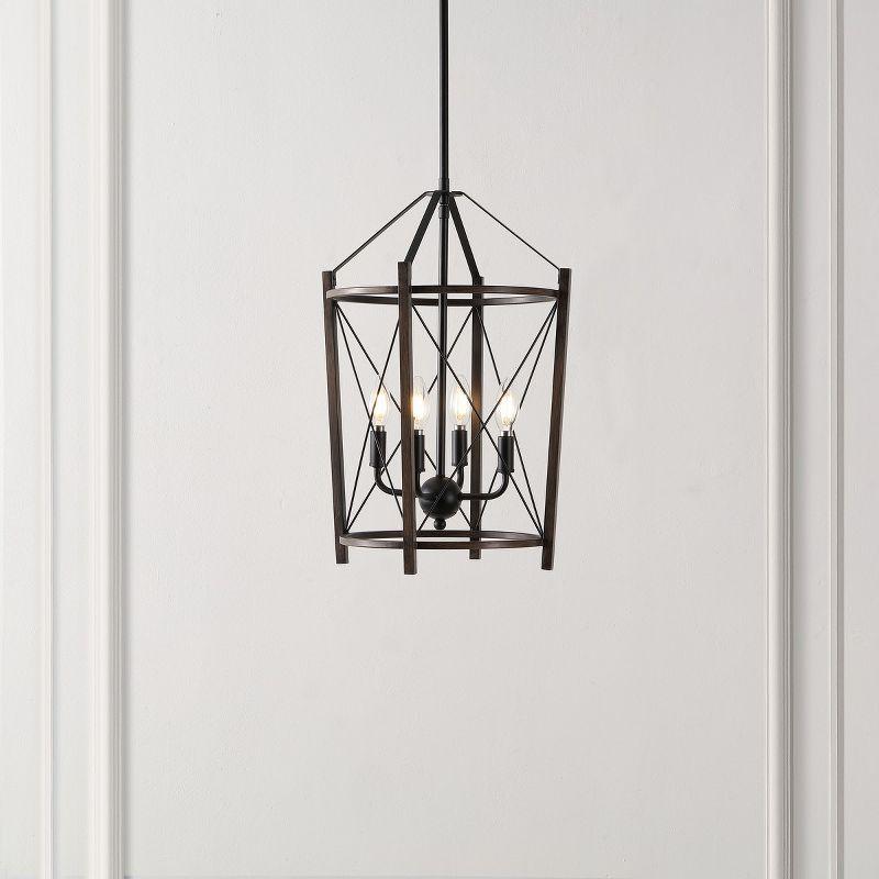 Pe Lightier 4 Light 14" Pendant - Black/Brown - Safavieh.