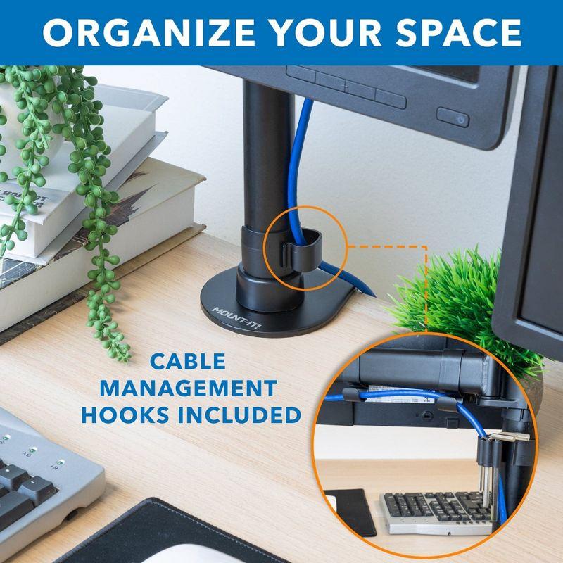 Mount-it Mount-It Full Motion Triple Monitor Mount 3 Screen Desk Stand Fits 13 - 27 in. Computer Monitors