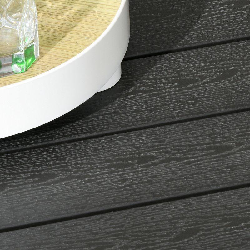 Outsunny 7 Piece Patio Furniture Set, Outdoor L-Shaped Sectional Sofa with 3 Loveseats, 3 Ottoman Chairs, Dining Table, Cushions, Storage, Dark Blue