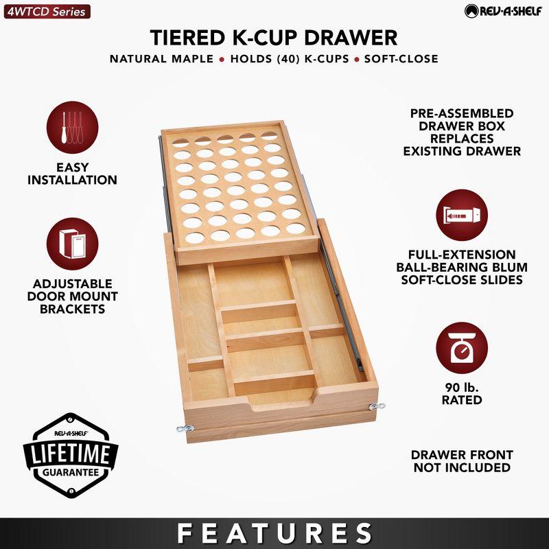 Rev-A-Shelf 4WTCD 15 Inch Tiered KCUP Drawer Organizer with Soft Close Slides