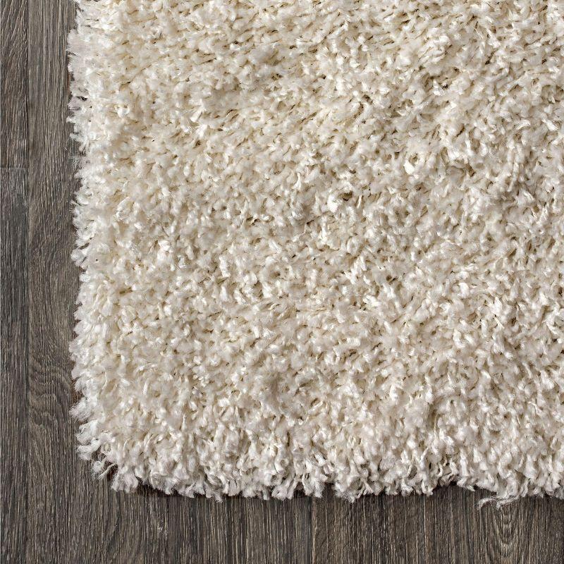2'x8' Mercer Shag Plush Area Rug, Cream - JONATHAN Y