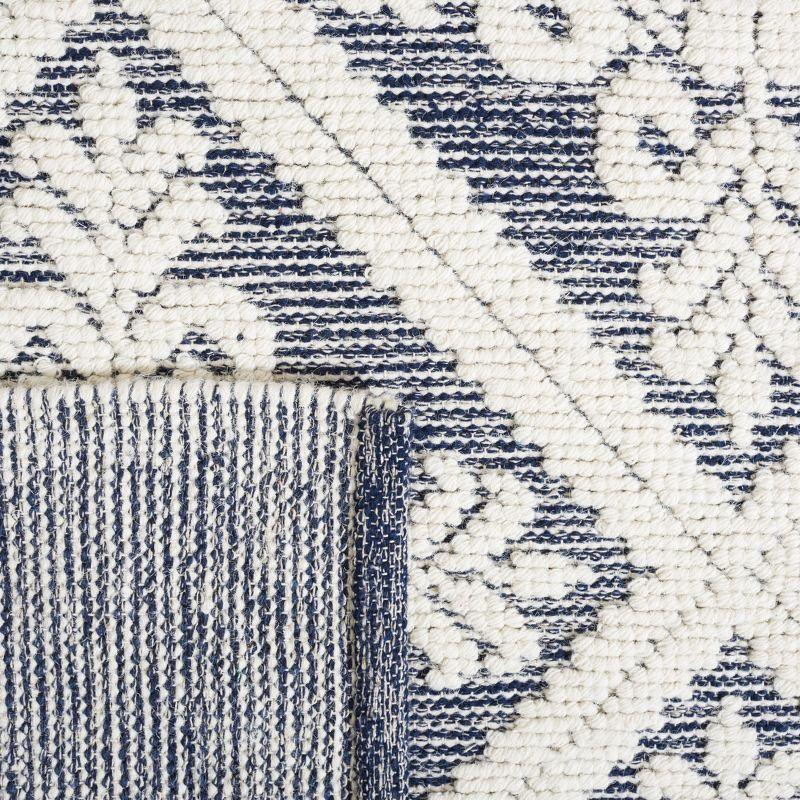 Vermont VRM306 Hand Woven Indoor Area Rug - Ivory/Navy - 4'x6' - Safavieh