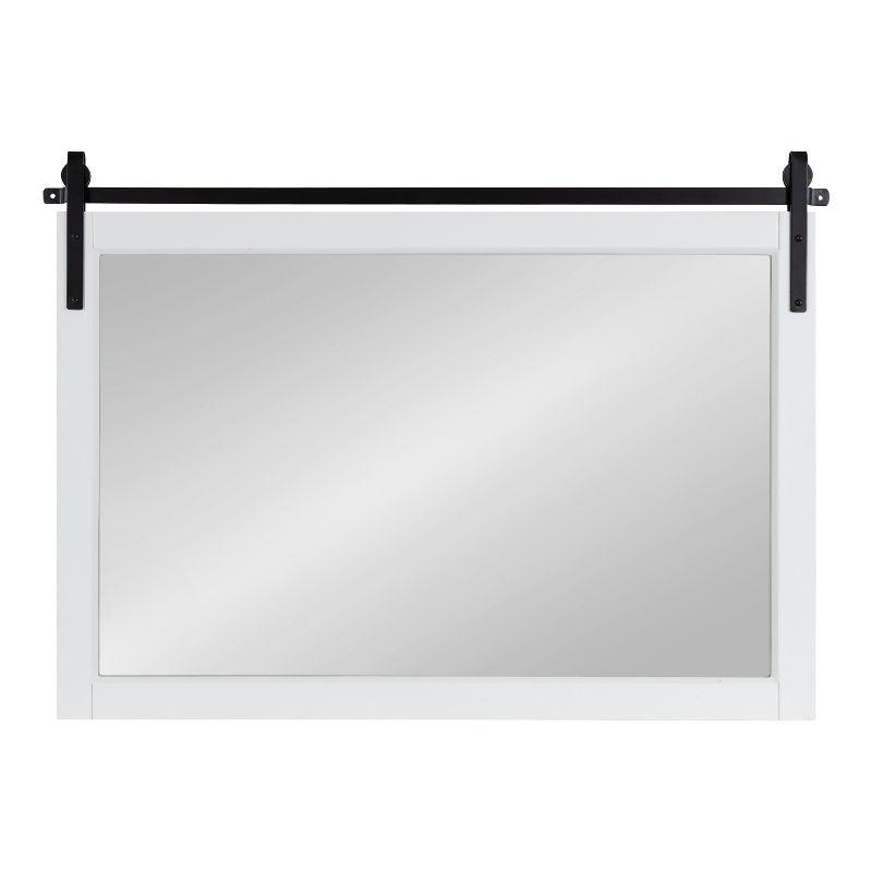 Skylan Modern Farmhouse 38x27 White and Black Wall Mirror