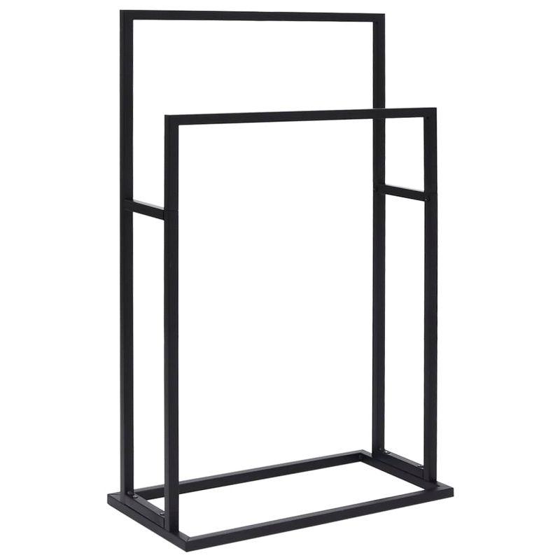 VidaXL Freestanding Towel Rack Black 18.9" x 9.4" x 30.9" Iron