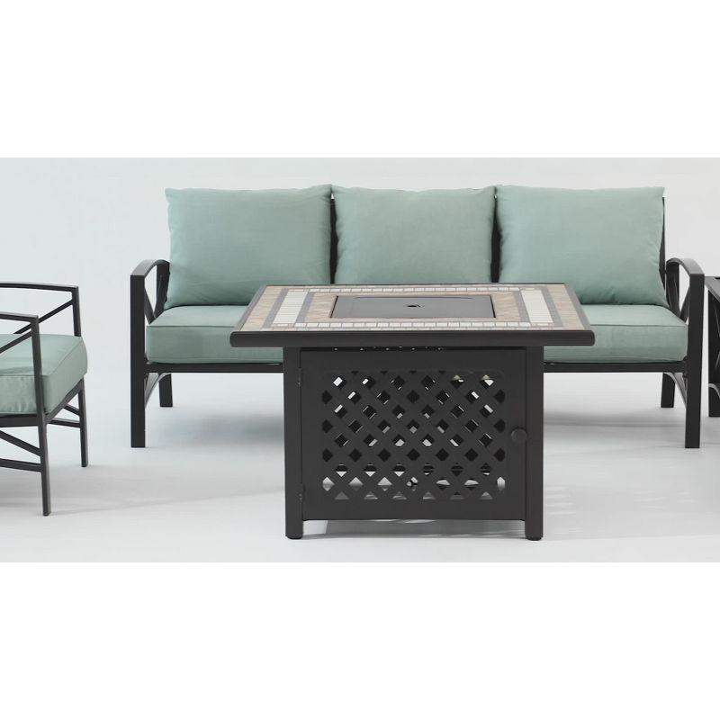 Kaplan 3pc Outdoor Sofa Set with Sofa & 2 Arm Chairs - Mist - Crosley: Steel Frame, Weather-Resistant