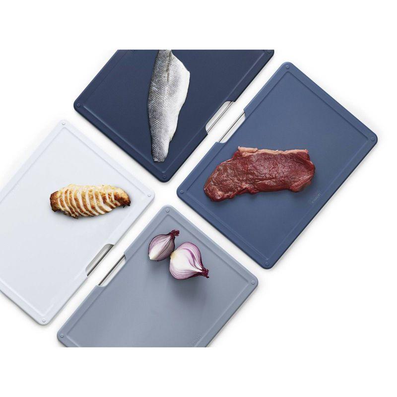 Joseph Joseph Folio 4pc Chopping Board Set (Large) Graphite: BPA-Free, Dishwasher-Safe Cutting Boards, Polypropylene