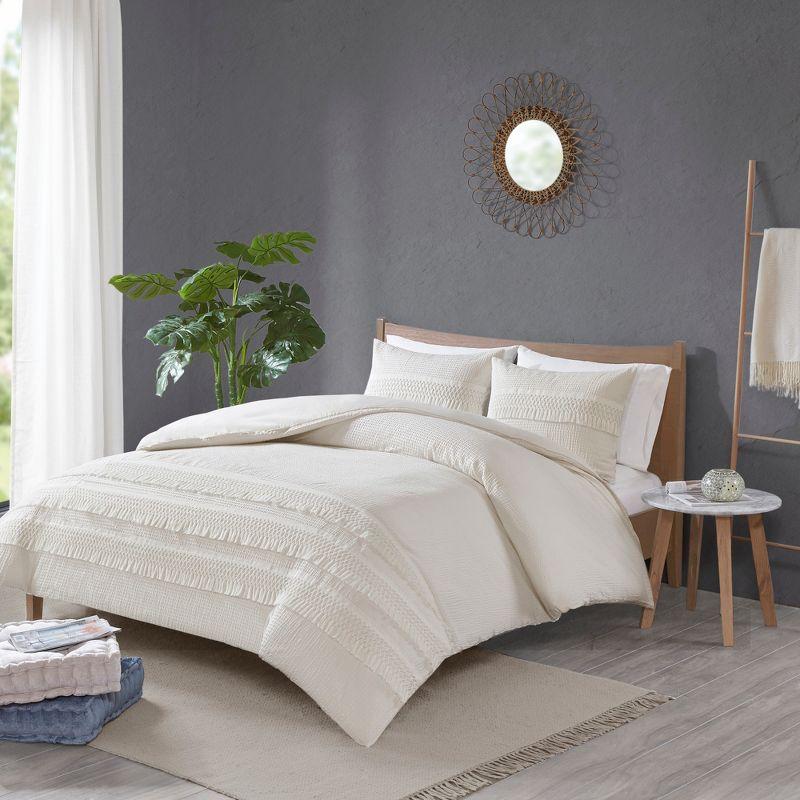 Kelly Clarkson Home Hugo Cotton Seersucker Duvet Cover Set
