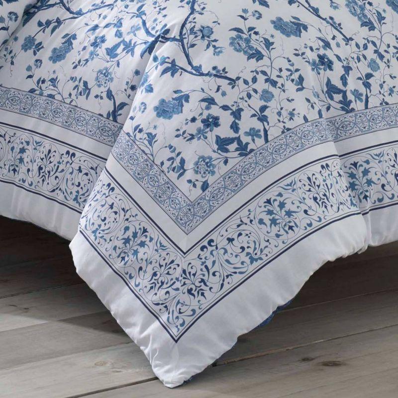 Charlotte Blue Cotton Twin Reversible Comforter Set