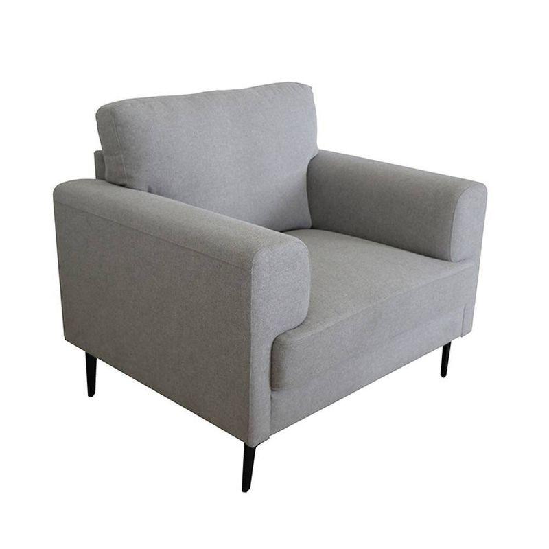 41" Kyrene Chair Light Gray Linen - Acme Furniture: Upholstered Metal-Legged Accent Armchair