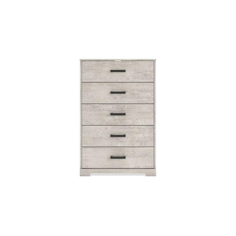 Signature Design by Ashley Shawburn 5 Drawer Modern Farmhouse Dresser , Whitewash