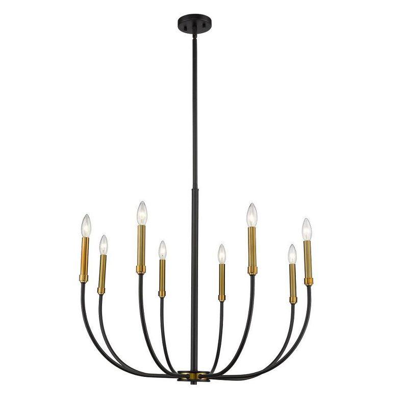 Z-Lite Haylie 8 - Light Chandelier in  Matte Black/Olde Brass