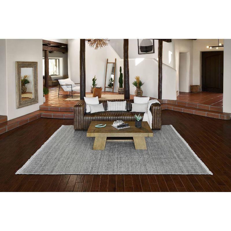 Momeni 8'x10' Cove Solid Performance Handwoven Indoor/Outdoor Area Rug Silver: Abstract Rectangle, Low Pile, Recycled PET