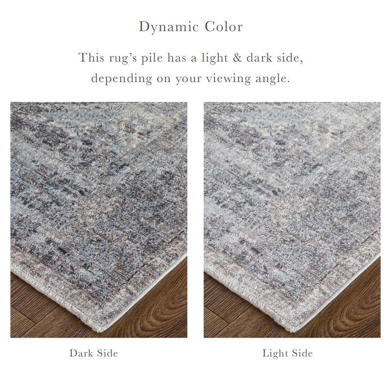 Sarrant Transitional Medallion Gray/Silver/Ivory Area Rug