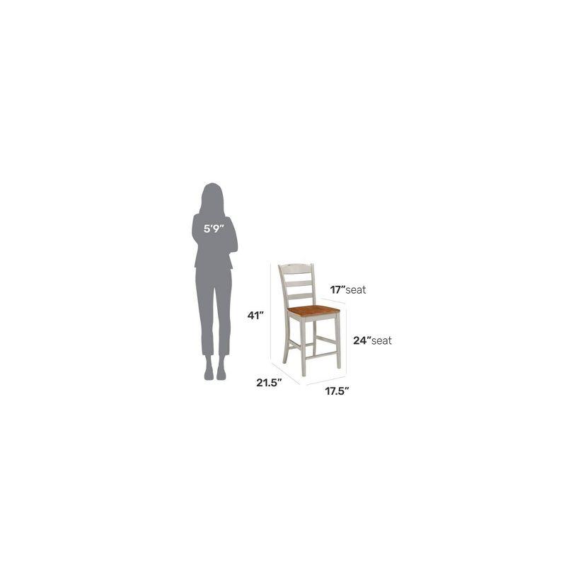 Monarch Counter Height Barstool Off White - Homestyles: Hardwood Island Chairs, Kitchen Stool with Back