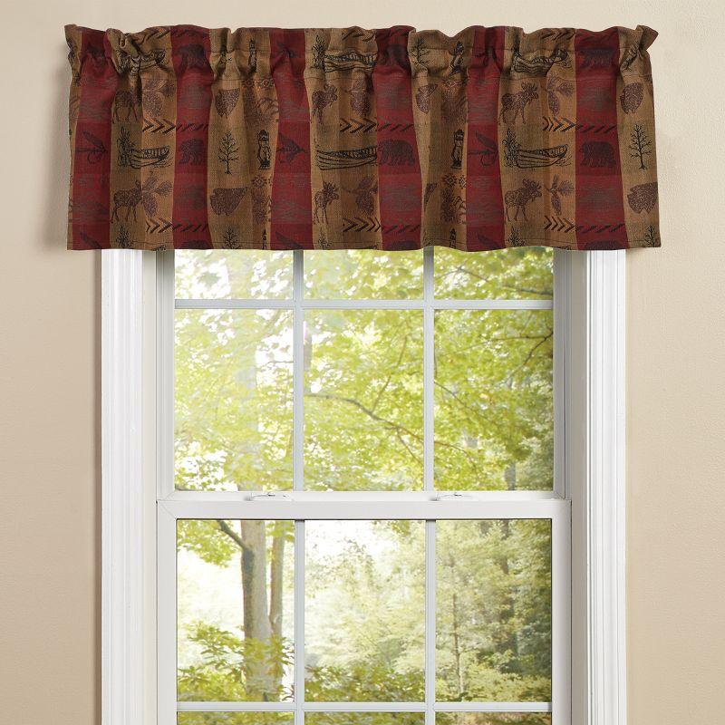 High Country Brown and Red Rustic Valance 14''L