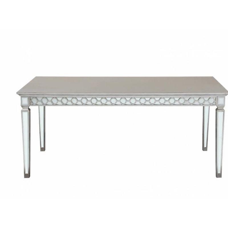 Varian Mirrored & Antique Platinum Extendable Dining Table