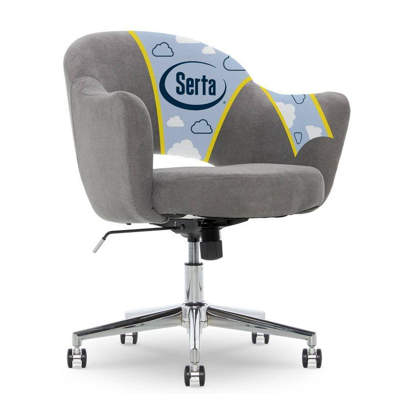 Serta Valetta Midcentury Modern Faux Fur Home Office Chair with Memory Foam Padding