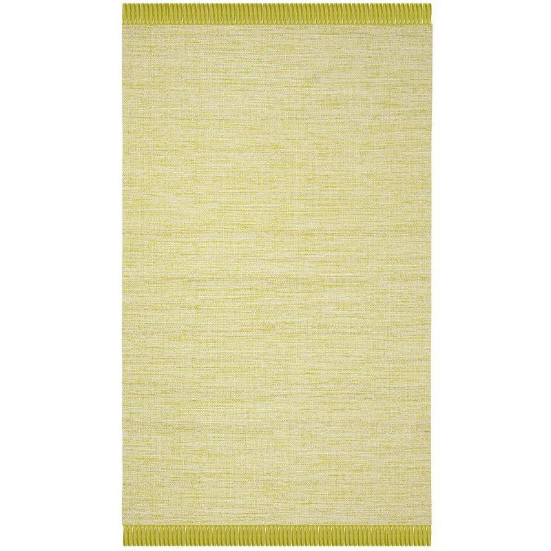 Olive Green 8' x 10' Handmade Wool Cotton Area Rug