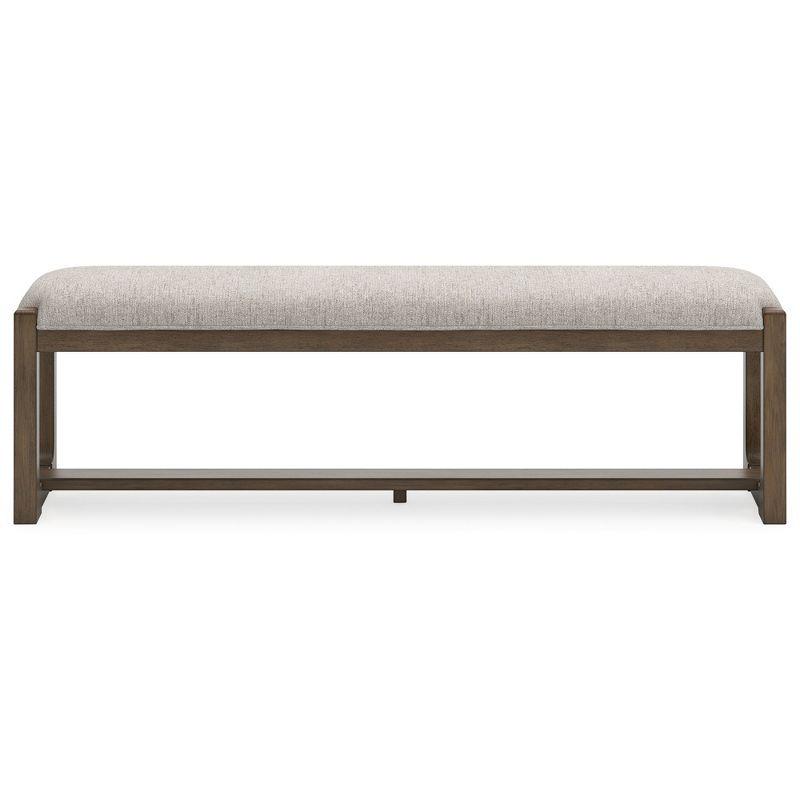 Cabalynn Light Brown Upholstered Dining Bench with Hardwood Frame