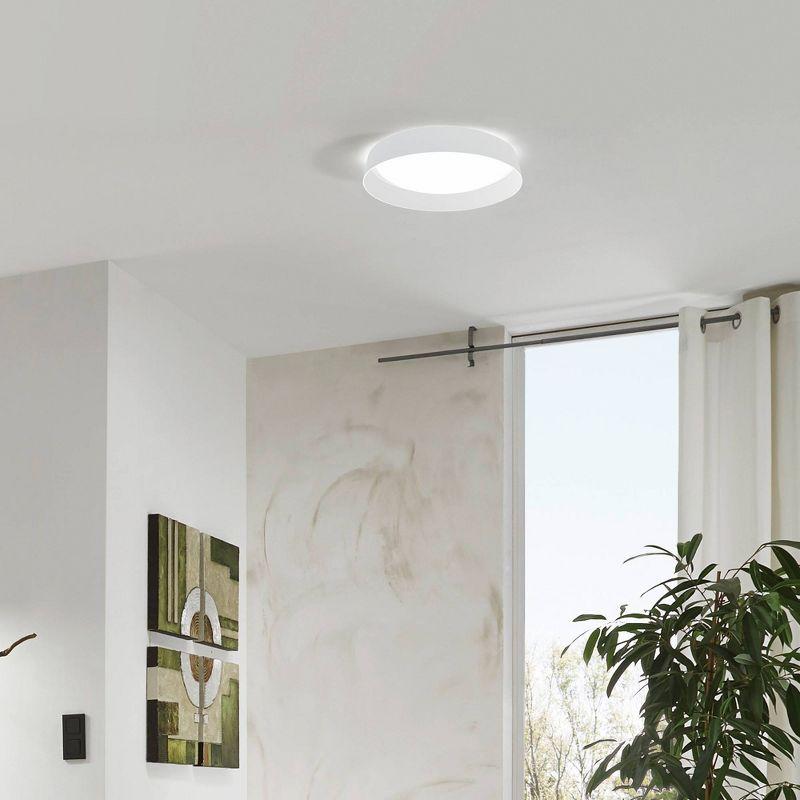 24" Modern Elegance Linen Drum LED Ceiling Light in White