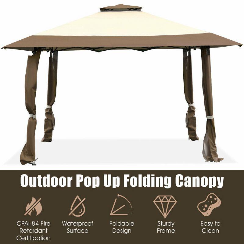 Tangkula 13' x 13' Folding Patio Pop-up Gazebo Canopy Tent Outdoor Shelter Shade