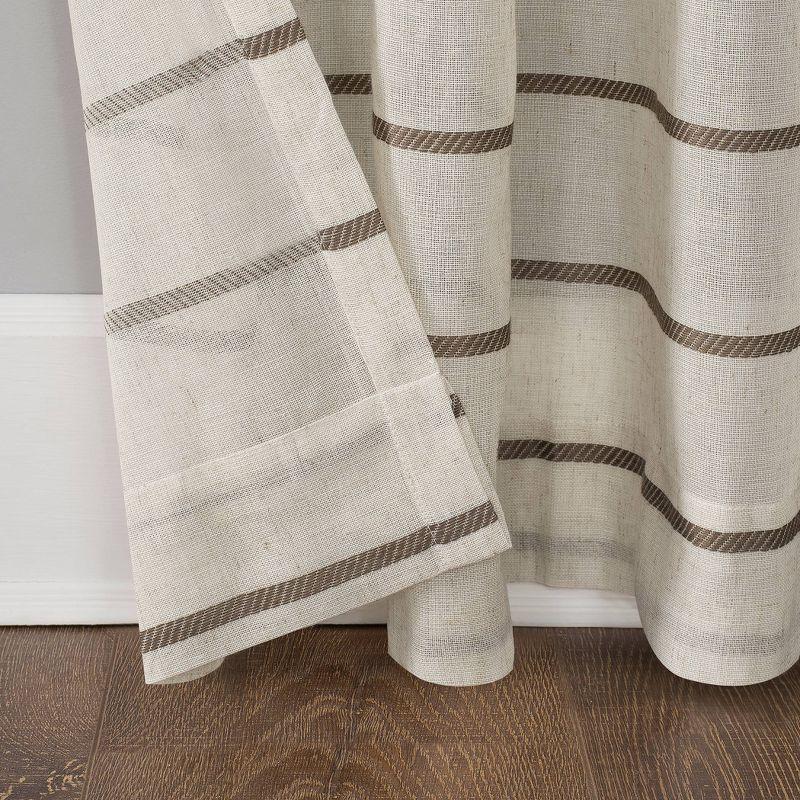 Clean Window Clean Window Aso Twill Stripe Anti-Dust Linen Blend Sheer Curtain Panel