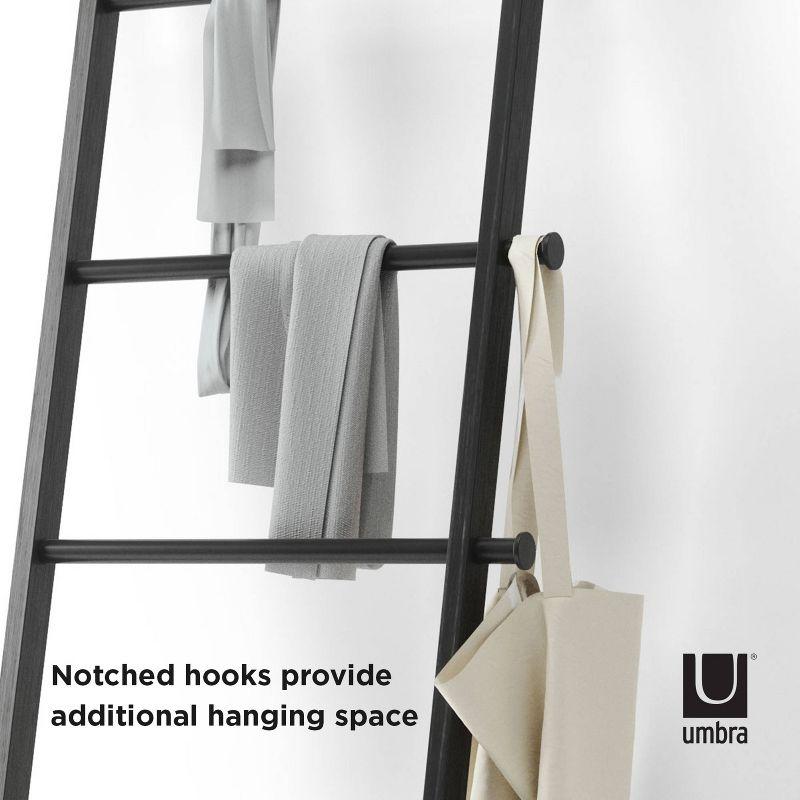 Leana Black Wood and Steel Towel Stand