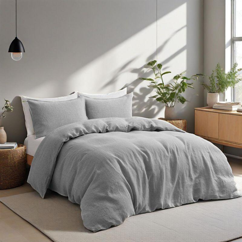 Peace Nest Linen and Cotton Duvet Cover with Pillowcase