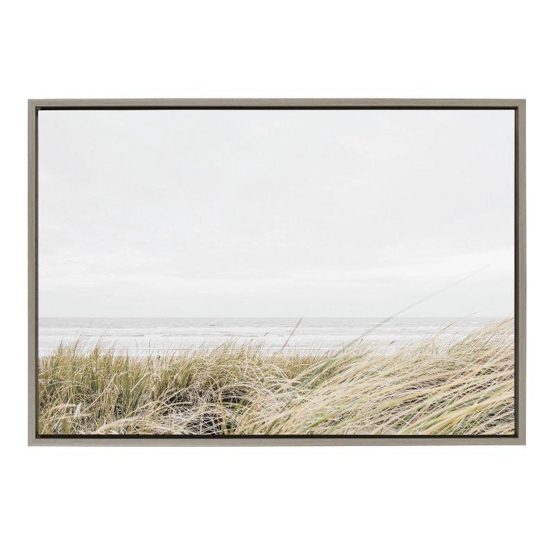 23" x 33" Sylvie East Beach Framed Canvas by Amy Peterson Art Studio Gray - Kate & Laurel All Things Decor: Coastal Wall Decor