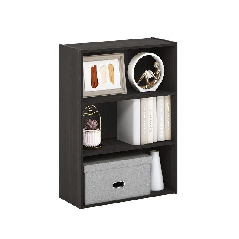 Furinno Easy Assembly 3 Cube Decorative Bookshelf Storage Display Cabinet 3-Tier Multi-functional Open Shelf,Espresso
