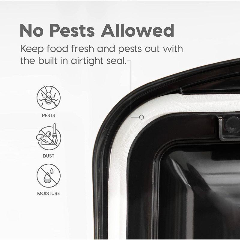 IRIS USA 10 Lbs / 12.75 Qt WeatherPro Airtight Pet Food Storage Container, Clear/Black